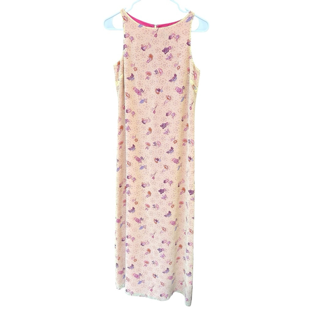 Y2K American‎ Eagle Maxi Dress Size 4 Yellow Butterflies Sleeveless